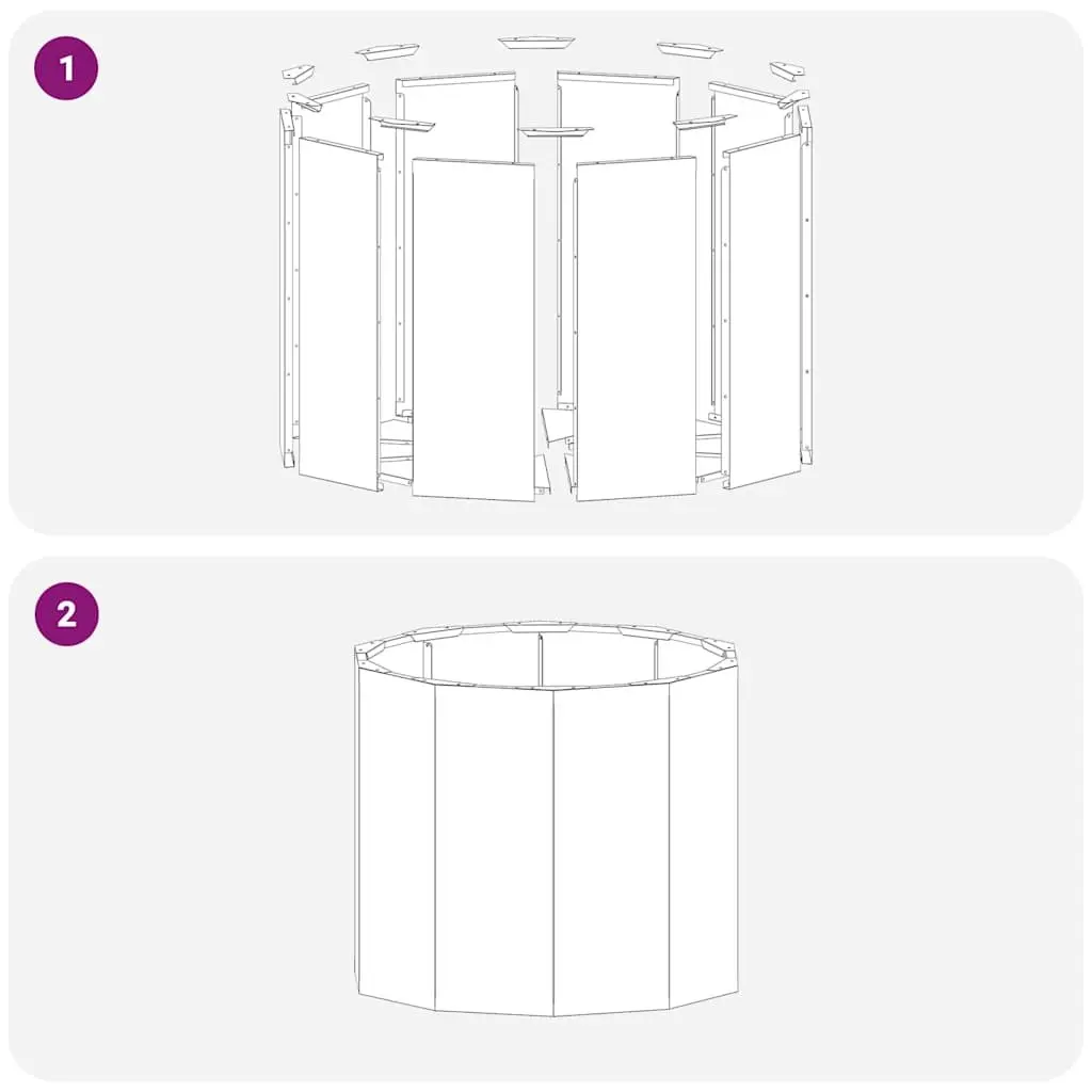 Round Steel Garden Planter 60x60x50cm Black