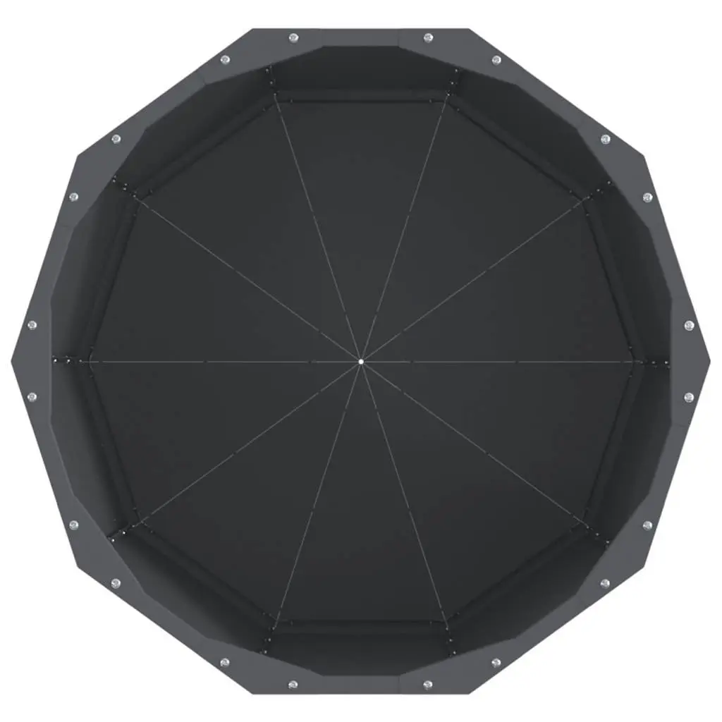 Round Steel Garden Planter 60x60x50cm Anthracite Outdoor Pot Container