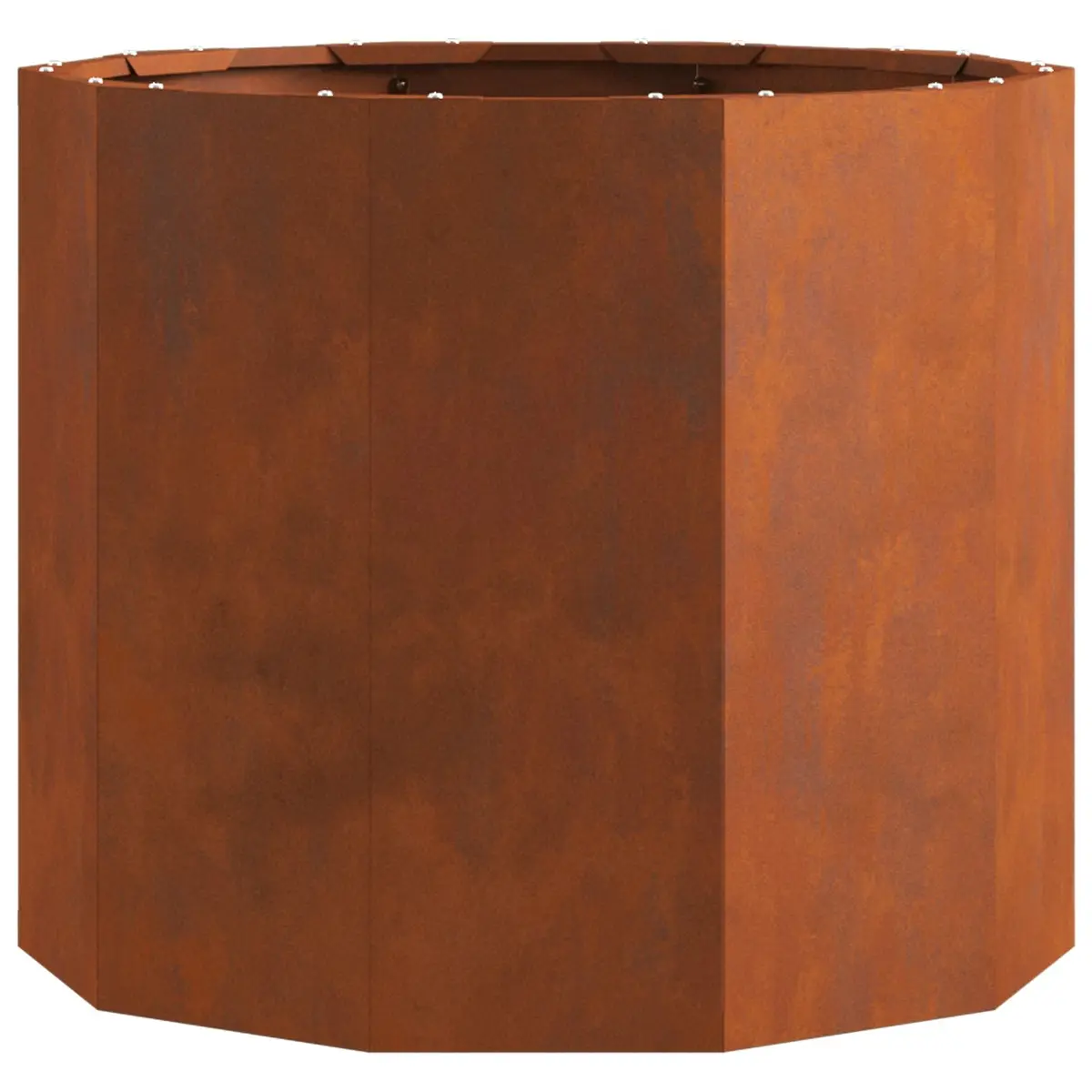 Round Garden Planter Steel Outdoor Patio Terrace Weathered 60x60x50cm