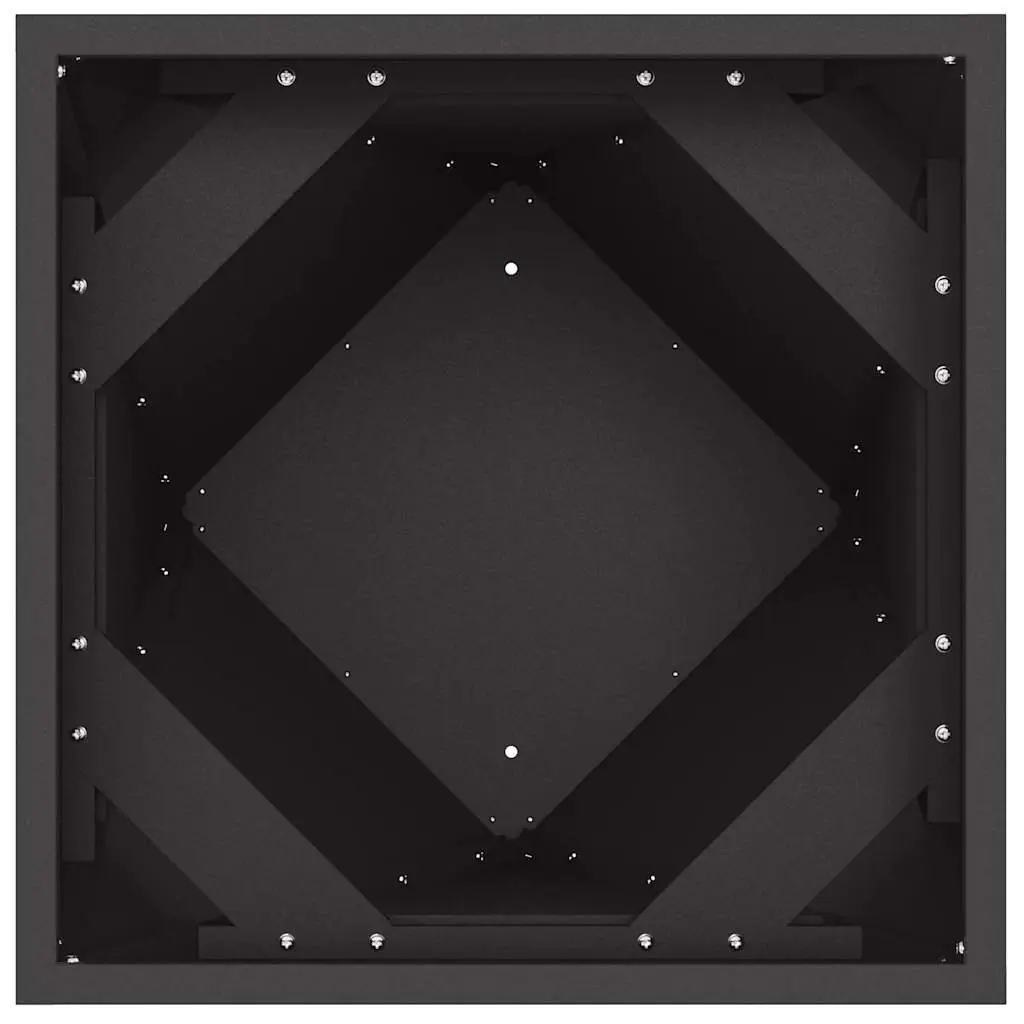 Steel Planter Box Tall Outdoor Flower Pot 30x30x75cm Black Rectangular