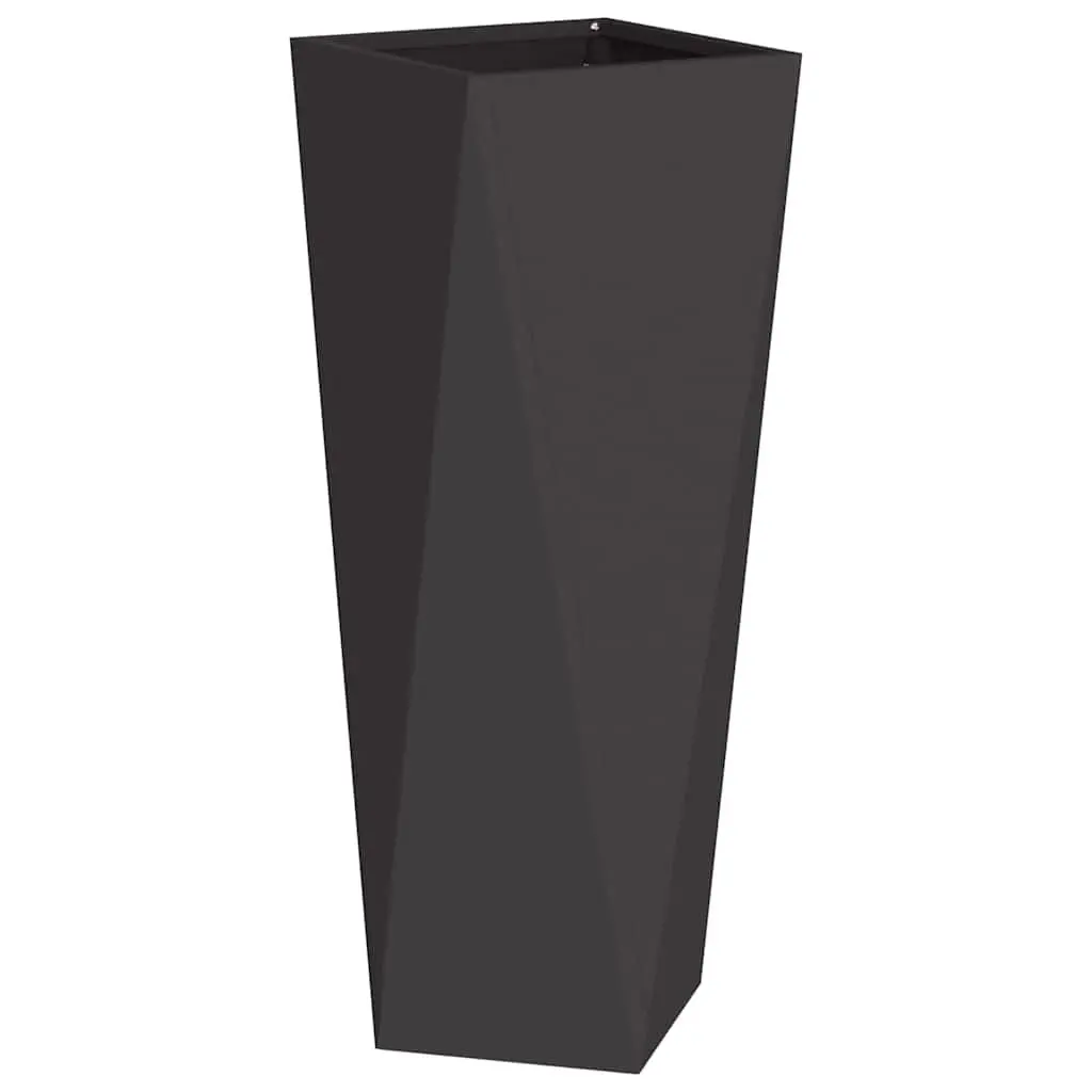 Steel Planter Box Rectangular 30 x 30 x 75 cm Black 2 pcs Set Outdoor Garden Pot