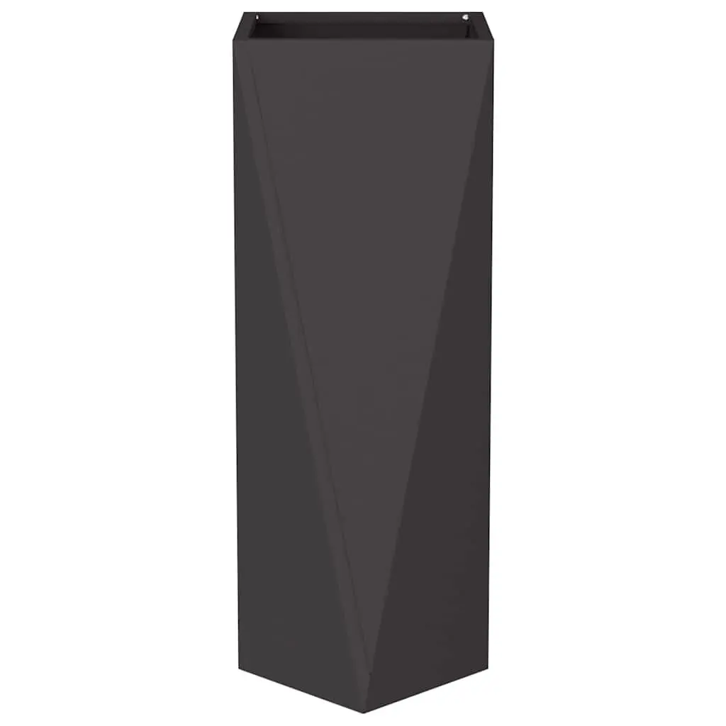 Steel Planter Box Rectangular 30 x 30 x 75 cm Black 2 pcs Set Outdoor Garden Pot