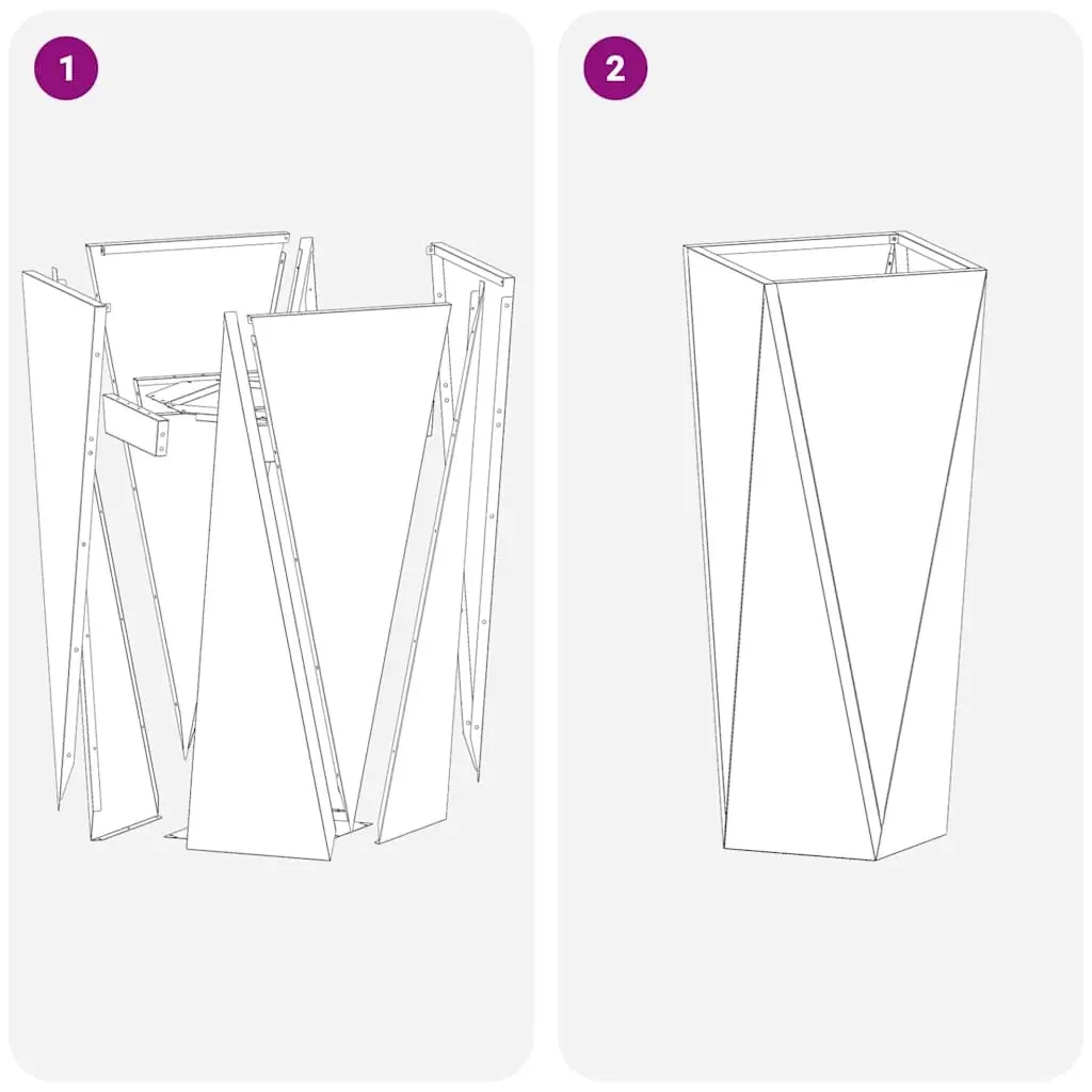 Steel Planter Box Rectangular 30 x 30 x 75 cm Black 2 pcs Set Outdoor Garden Pot