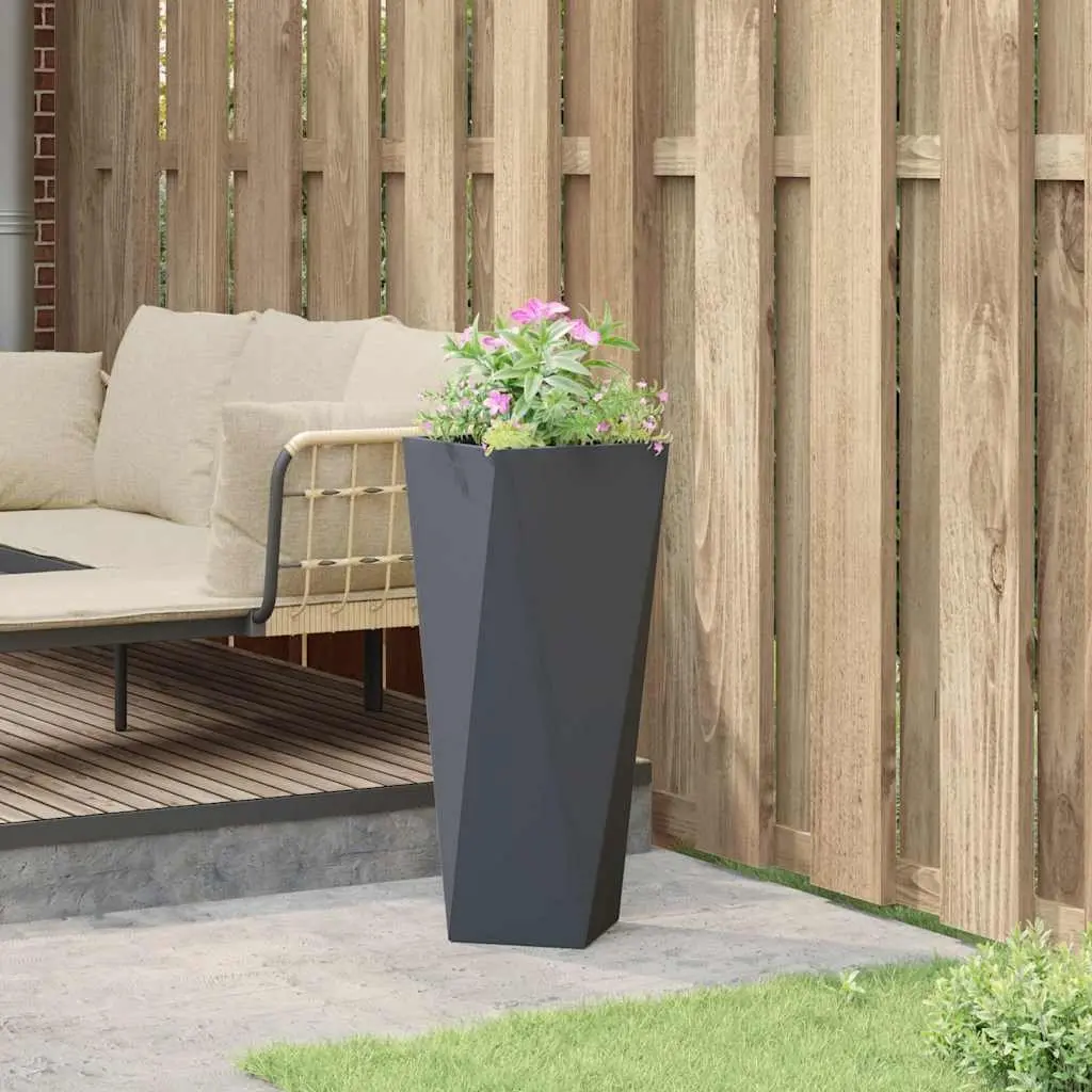 Steel Rectangular Garden Planter Box Anthracite Tall Outdoor Pot