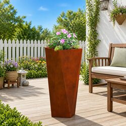 Planter Rusty 30x30x75cm Weathering Steel Garden Outdoor Rectangular Box
