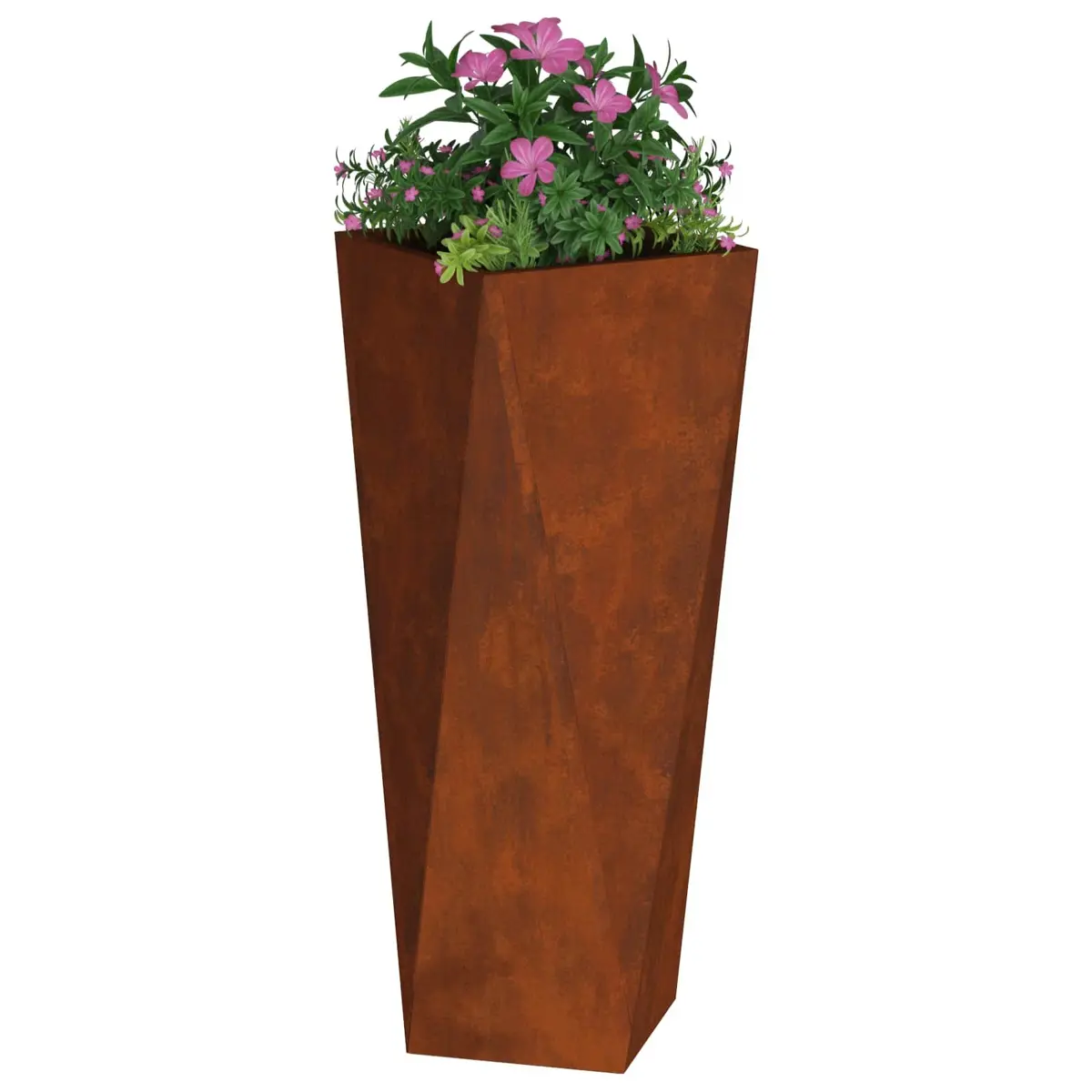 Planter Rusty 30x30x75cm Weathering Steel Garden Outdoor Rectangular Box