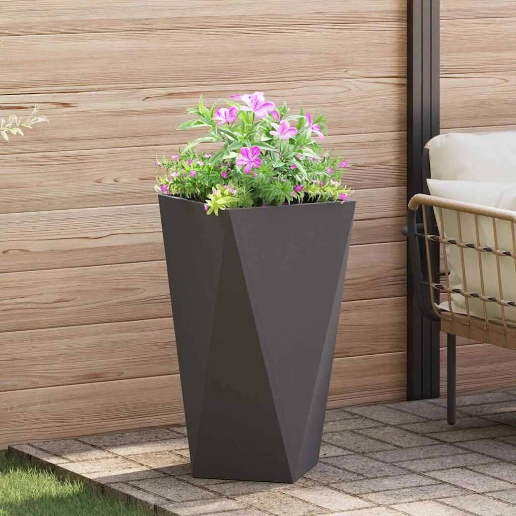 Steel Planter 2 Pcs Black 40 x 40 x 75 cm Outdoor Garden Pot Box Decorative