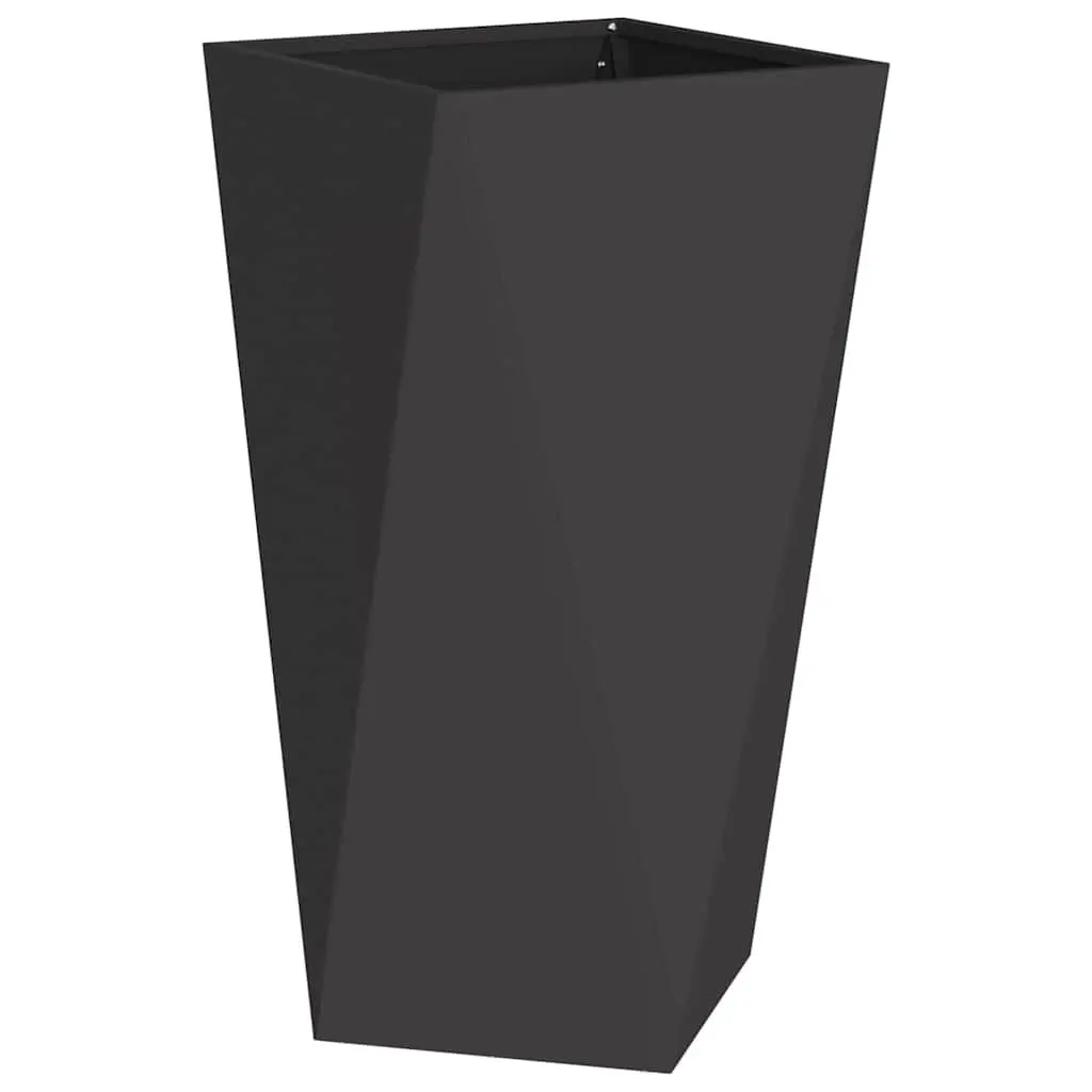 Steel Planter 2 Pcs Black 40 x 40 x 75 cm Outdoor Garden Pot Box Decorative