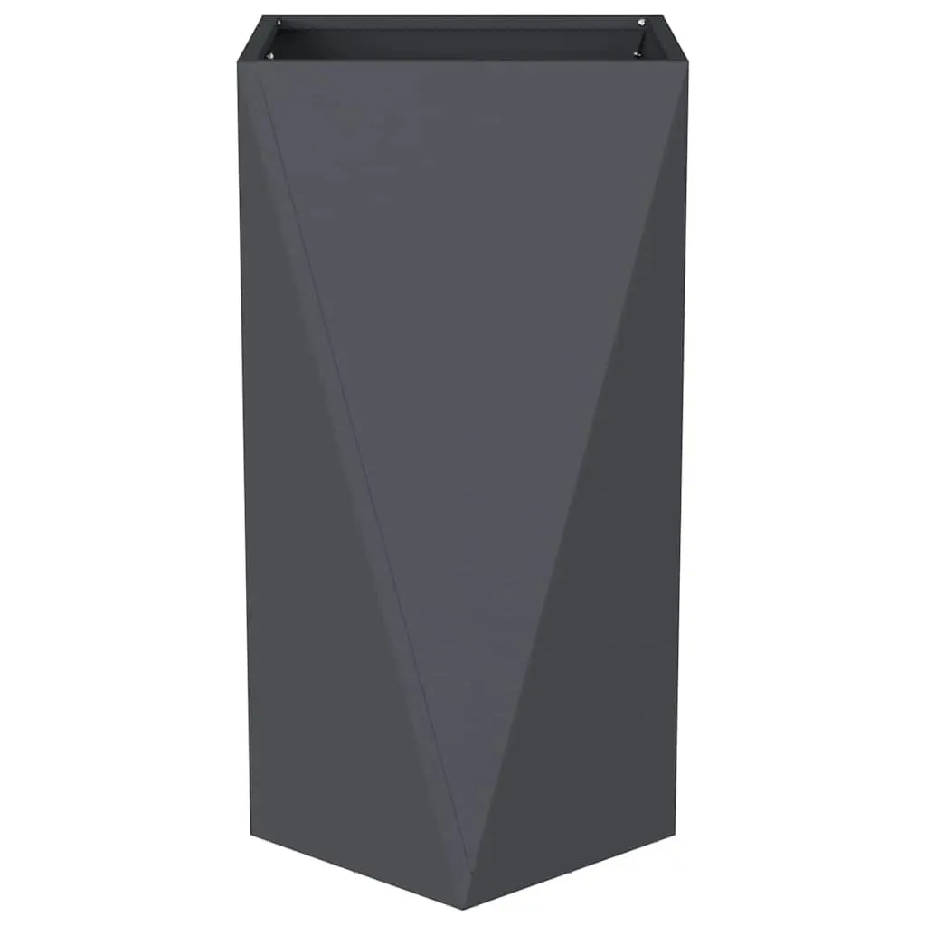 Steel Garden Planter 2 pcs Anthracite Outdoor Pot Box Rectangular 40x40x75cm