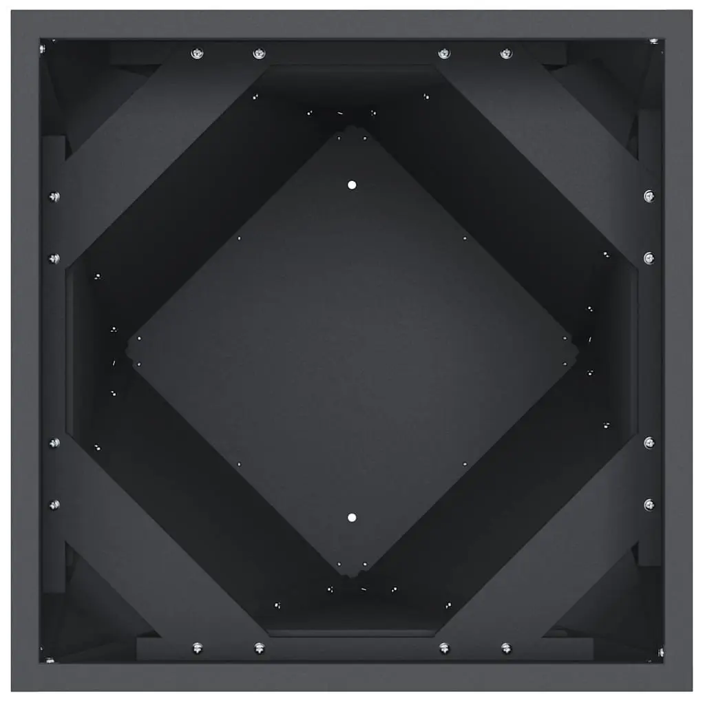 Steel Garden Planter 2 pcs Anthracite Outdoor Pot Box Rectangular 40x40x75cm