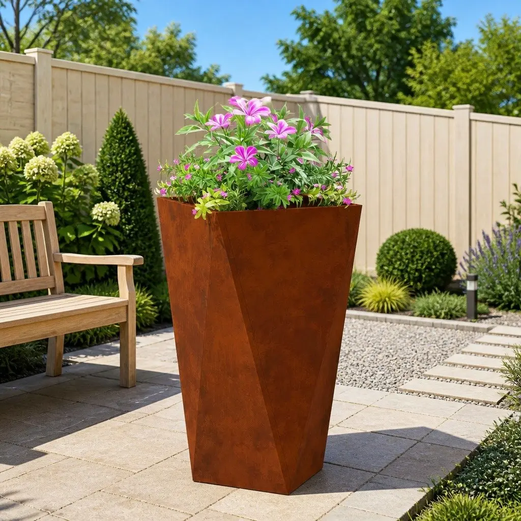 Rectangular Steel Planter for Gardens and Patios