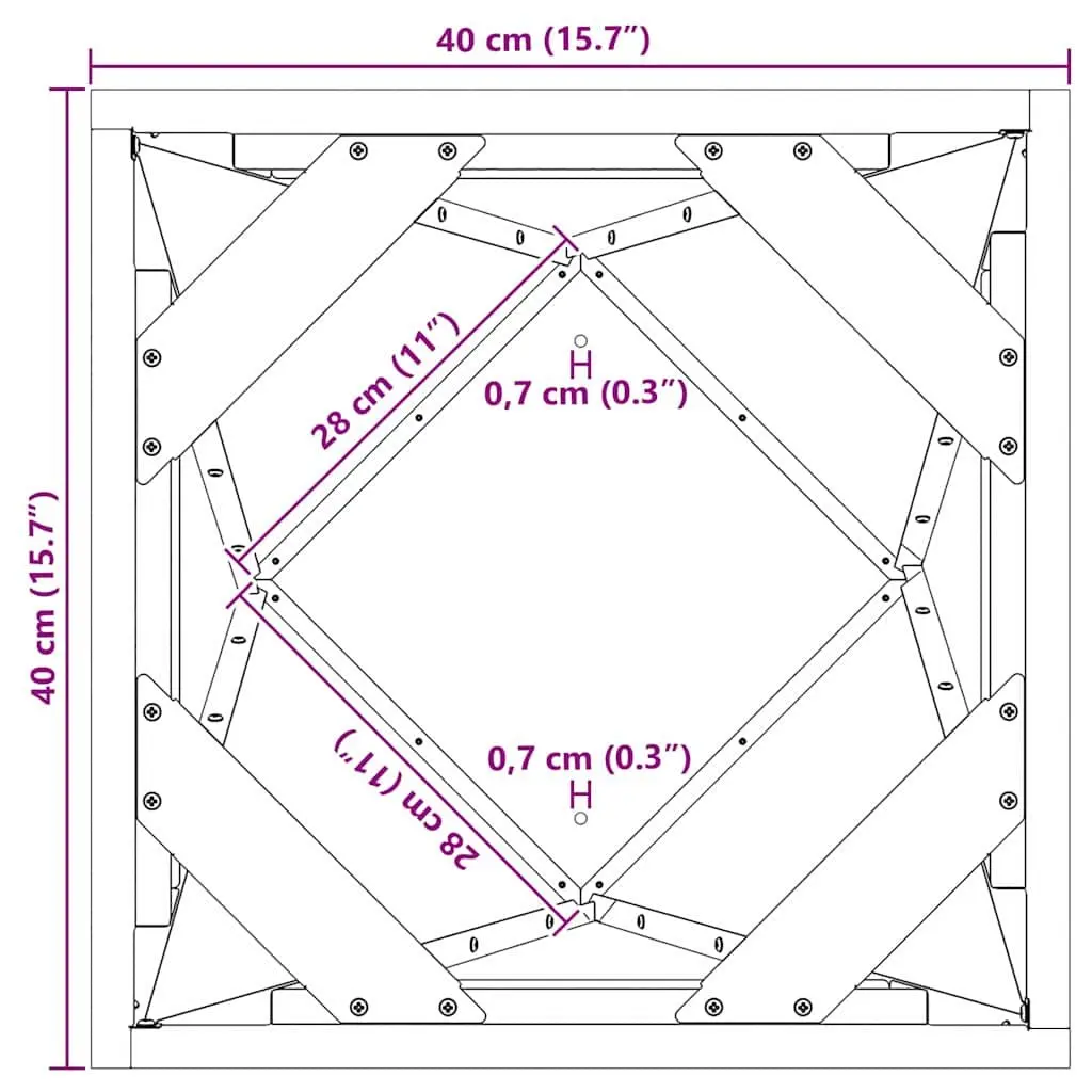 Rectangular Steel Planter for Gardens and Patios