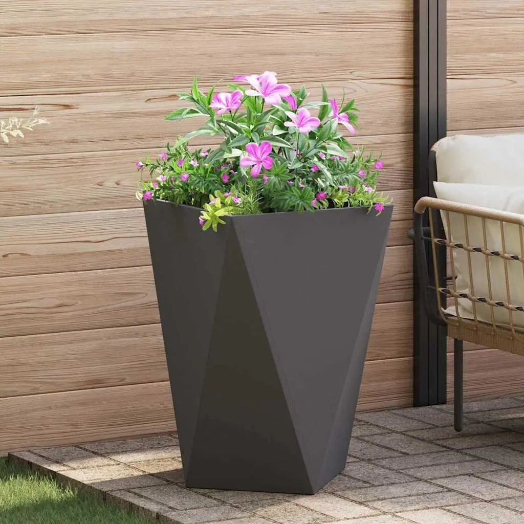 Black Steel Planter Box for Garden Use