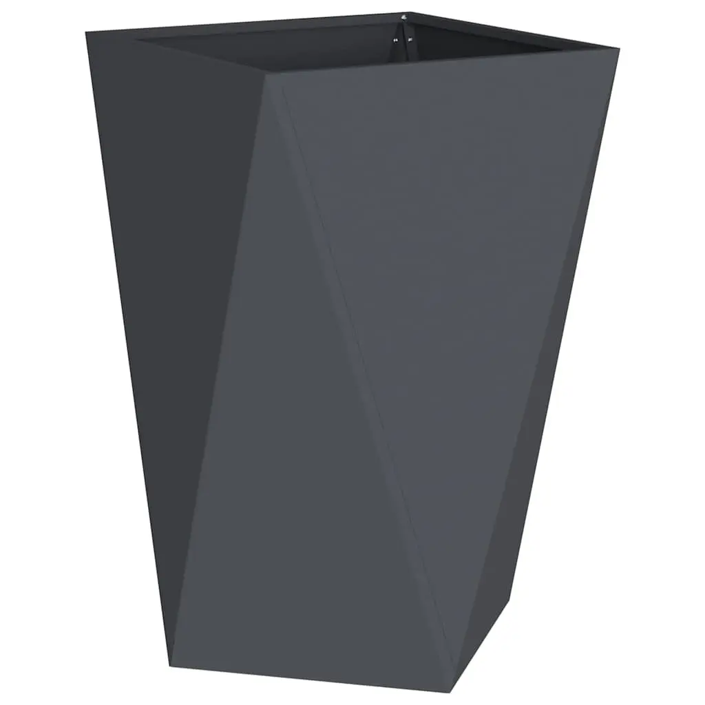 Outdoor Planter Box Anthracite Steel 50x50x75cm 2 Pieces Sturdy Construction