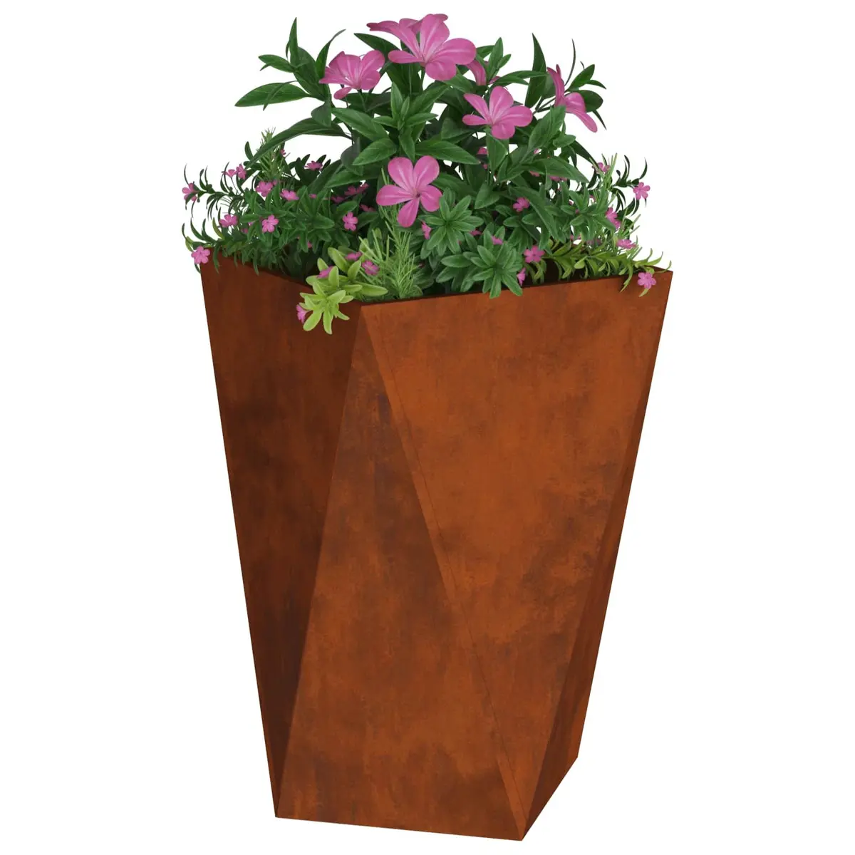 Garden Planter Box Outdoor Steel Corrugated Weathering Tall Rectangular Pot