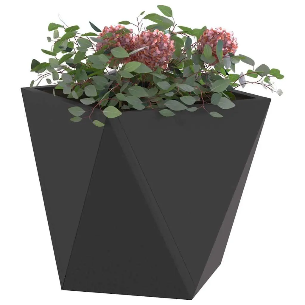 Black Steel Planter for Garden and Patio