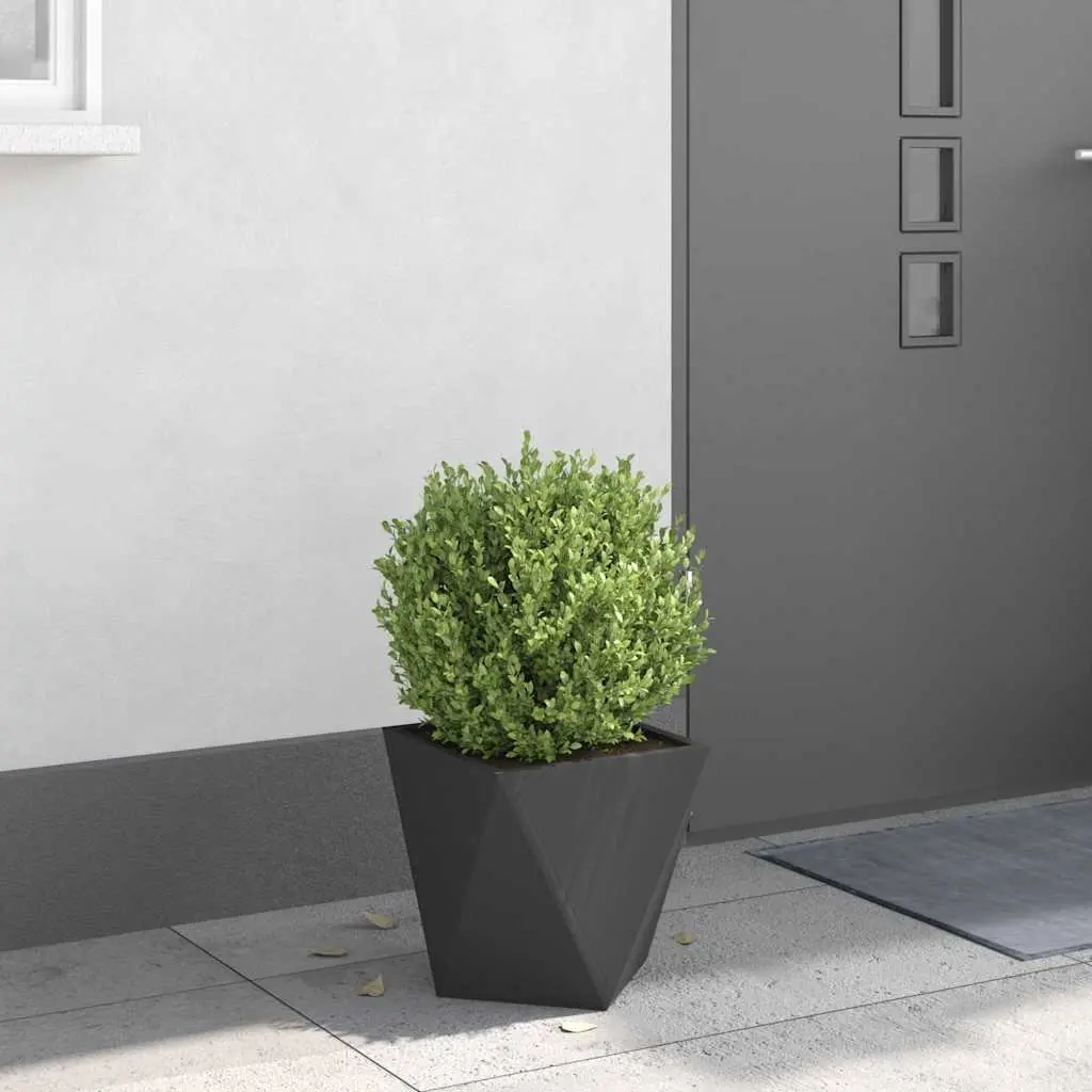 Black Steel Planter for Garden and Patio