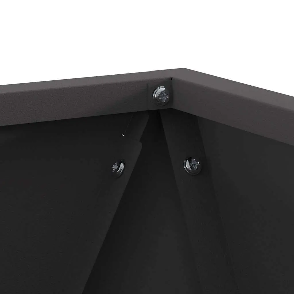 Black Steel Planter for Garden and Patio