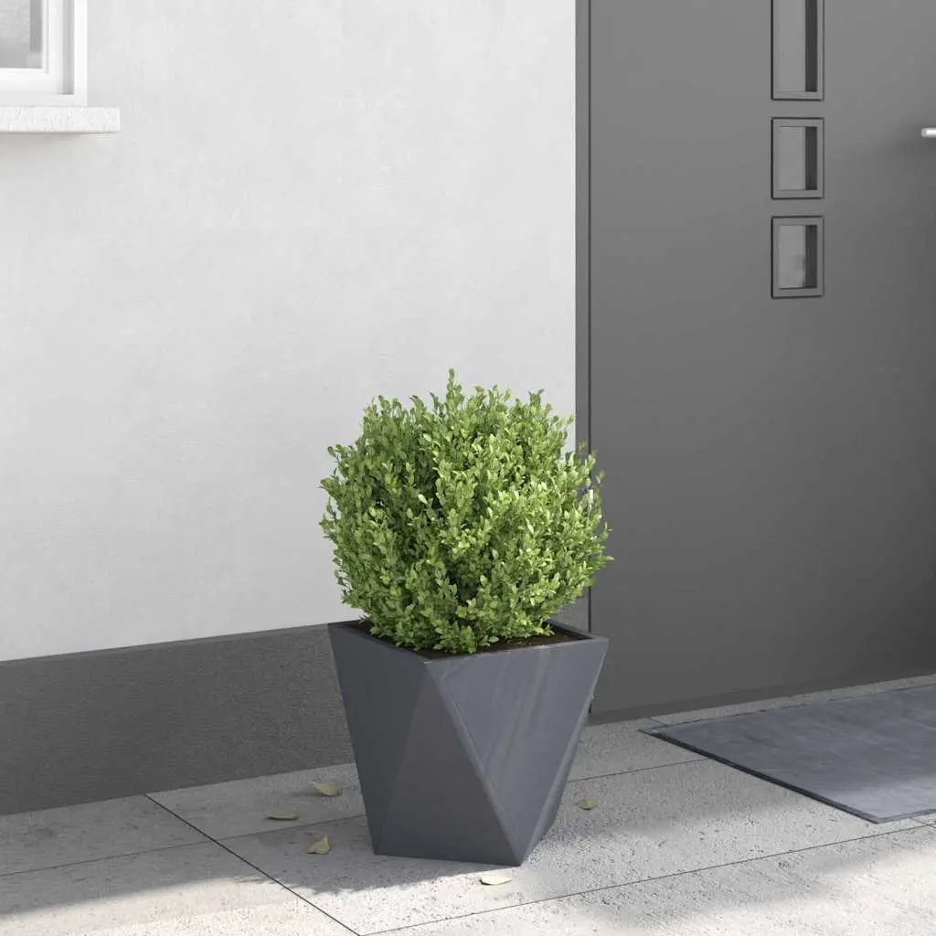 Steel Garden Planter Corrugated 30x30x30cm Anthracite Outdoor Flower Pot Box