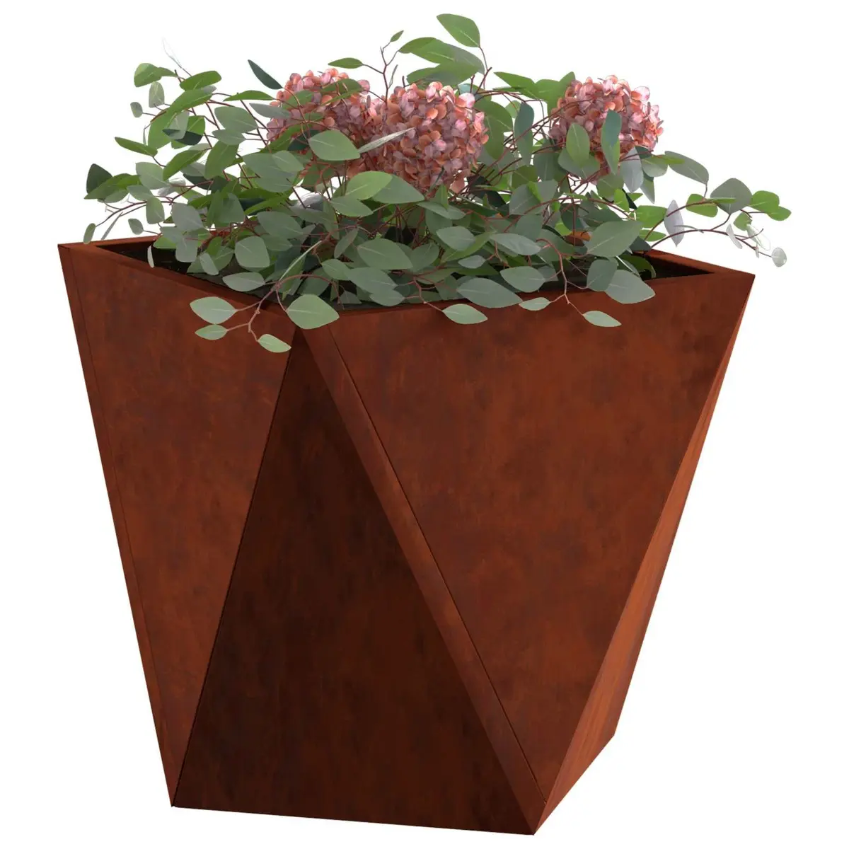 Garden Planter Steel Box 30x30x30cm Weathering Rusty Brown 2 pcs Set