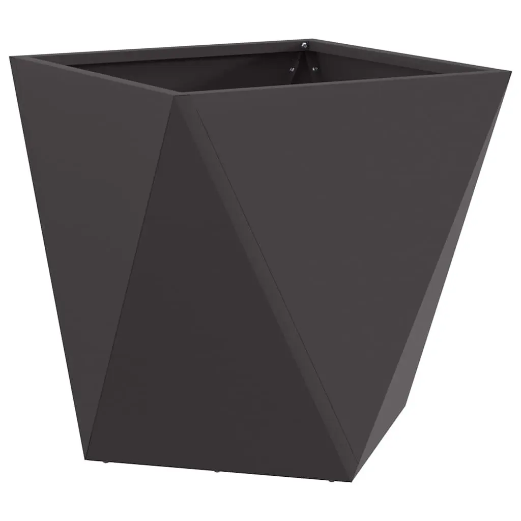 Steel Garden Planter Box 40x40x40cm Black Outdoor Patio Decorative Plant