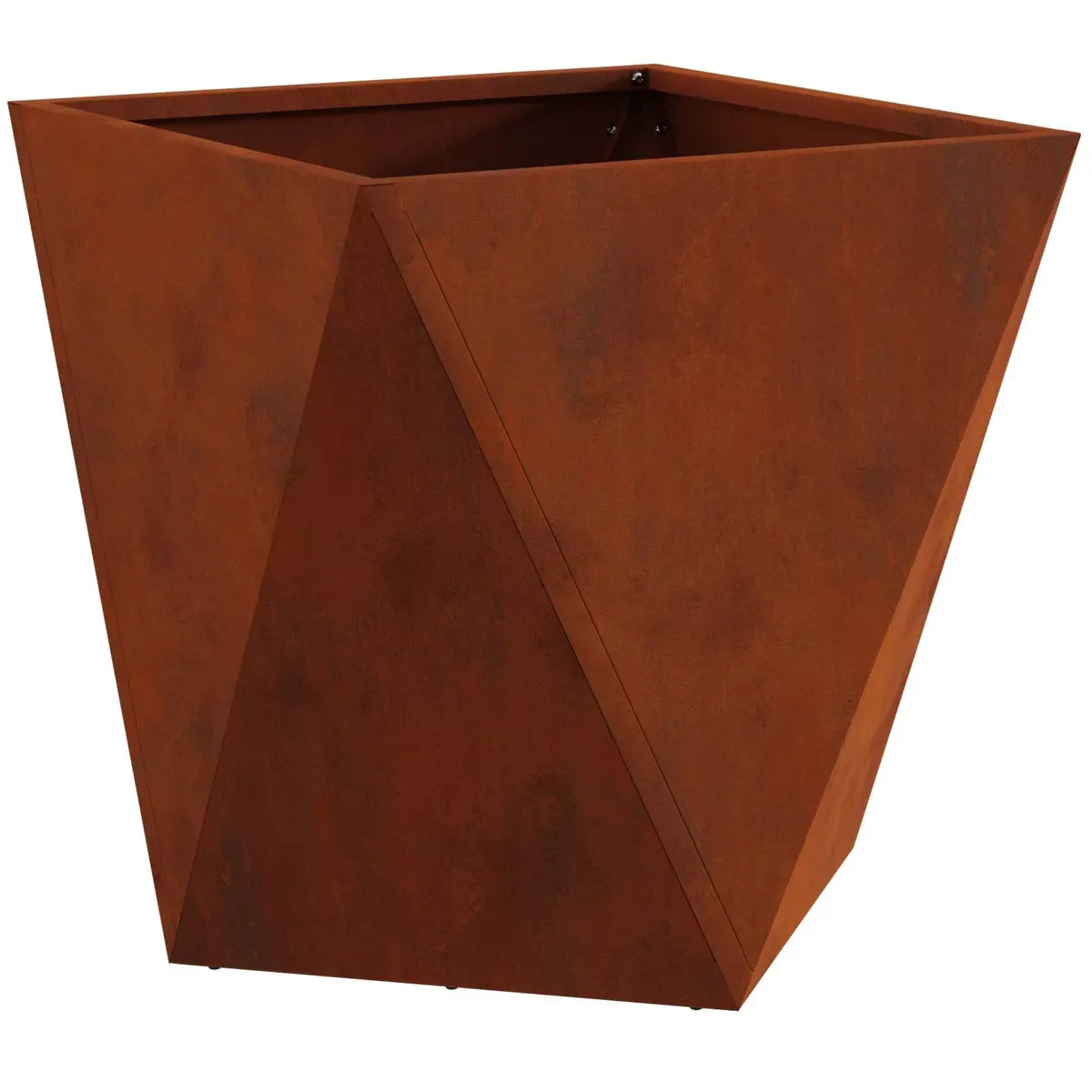 Steel Garden Planter Box 40x40x40cm Outdoor Weathering Rusty Brown Corrugated