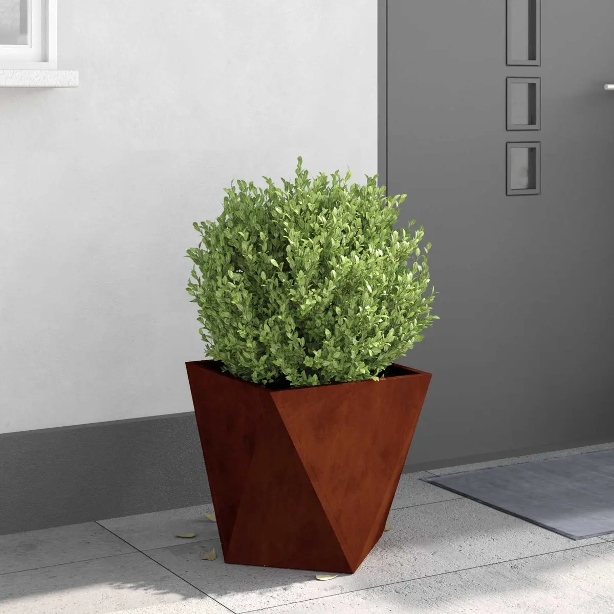 Steel Garden Planter Box 40x40x40cm Outdoor Weathering Rusty Brown Corrugated