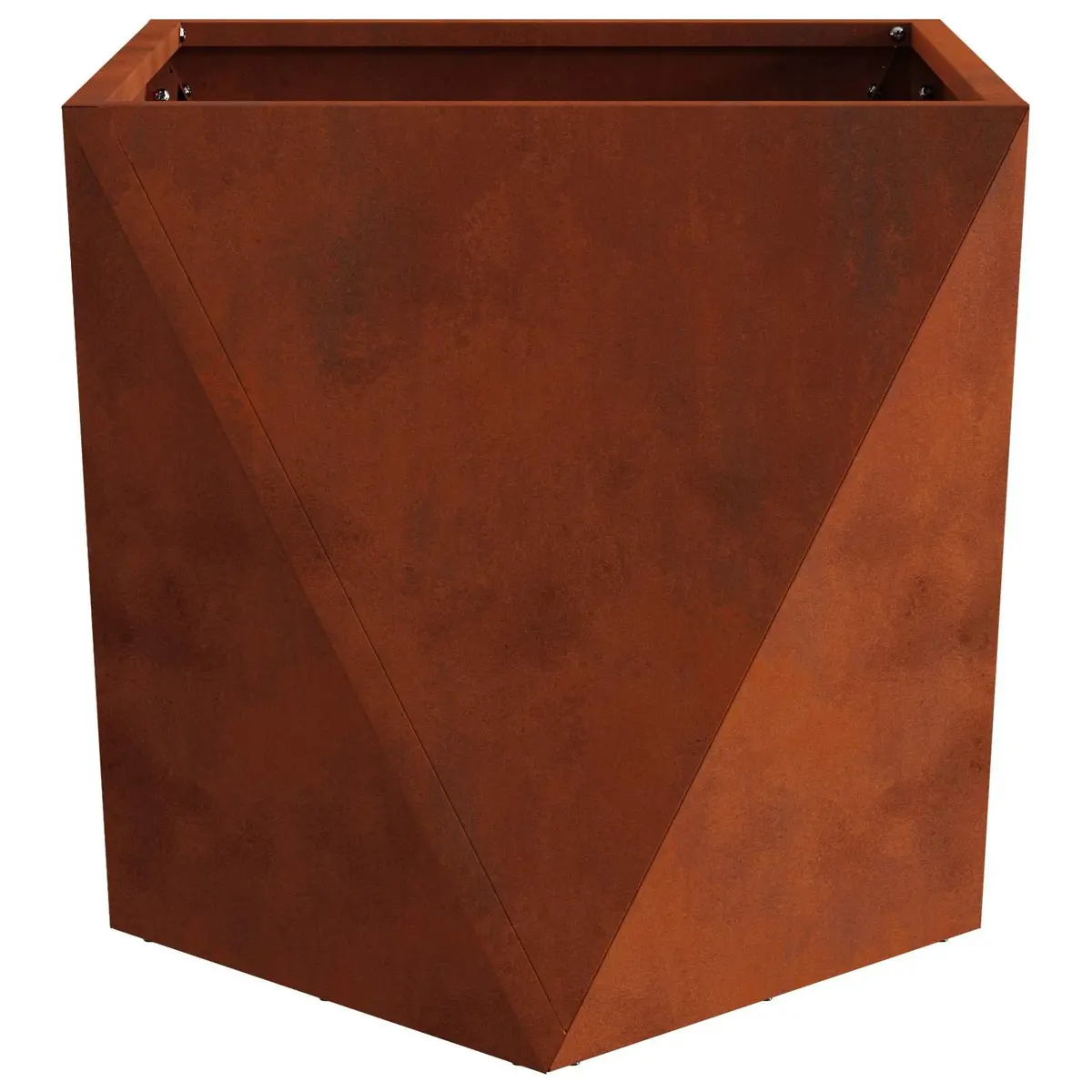 Garden Planter Steel 40cm Brown Outdoor Pot Weathering Box