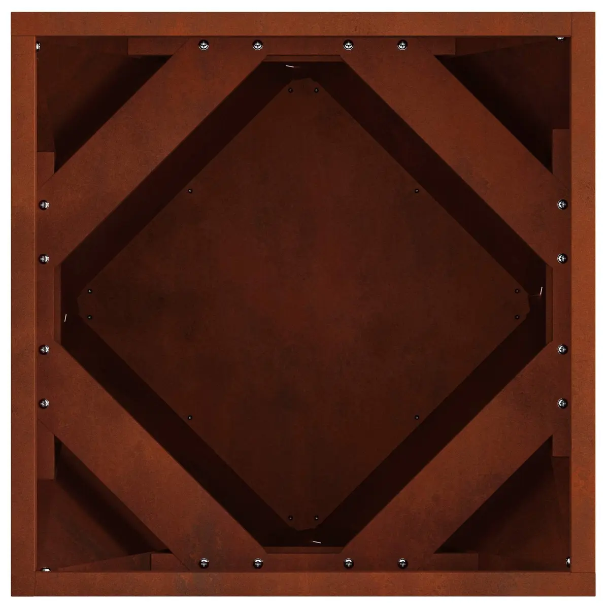 Garden Planter Steel 40cm Brown Outdoor Pot Weathering Box