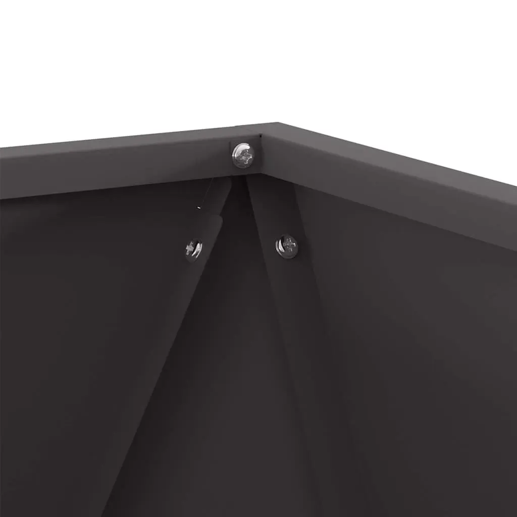 Steel Garden Planter Box 50x50x50cm Black Rectangular Outdoor Pot