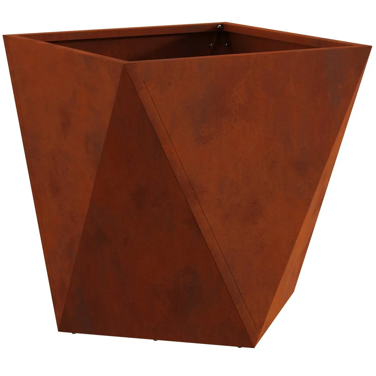 Garden Planter Box Steel 50x50x50cm Brown Corrugated Outdoor
