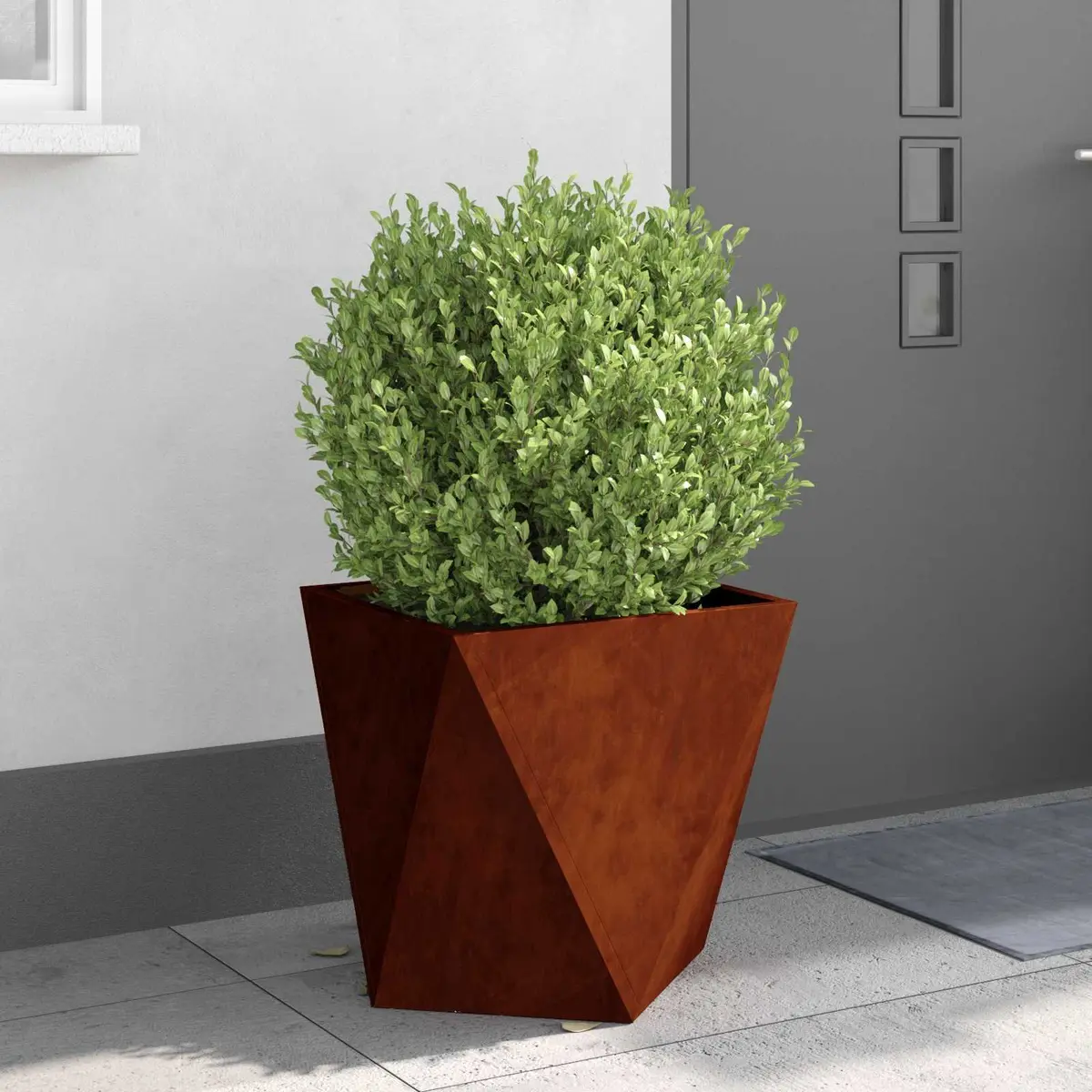 Garden Planter Box Steel 50x50x50cm Brown Corrugated Outdoor