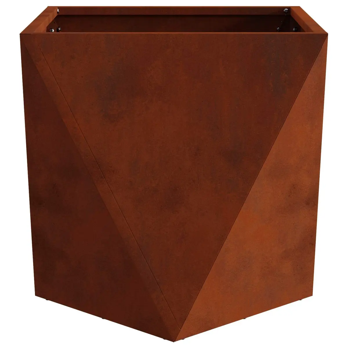 Garden Planter Box Steel 50x50x50cm Brown Corrugated Outdoor