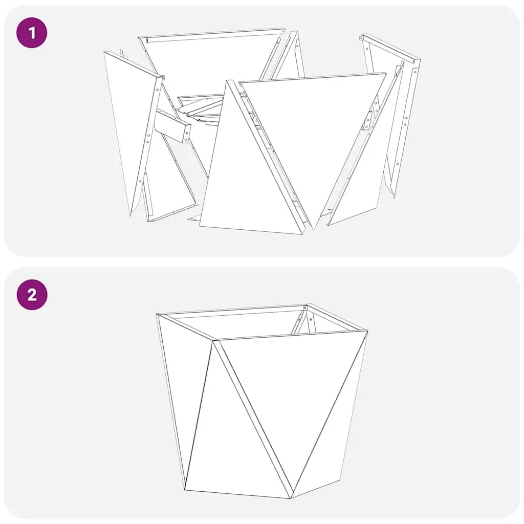 Garden Planter Box Steel 50x50x50cm Brown Corrugated Outdoor