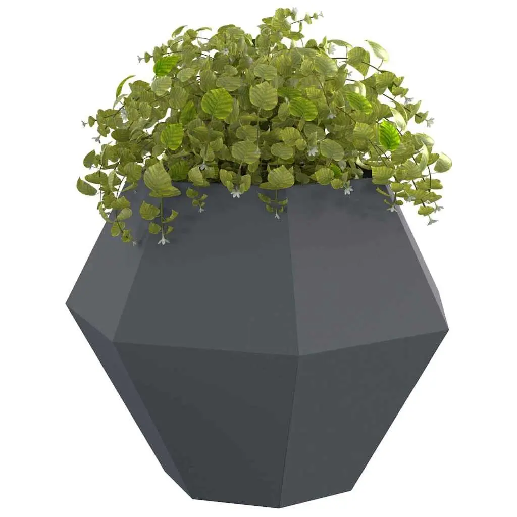 Steel Rectangular Garden Planter 100 x 100 x 80 cm Anthracite
