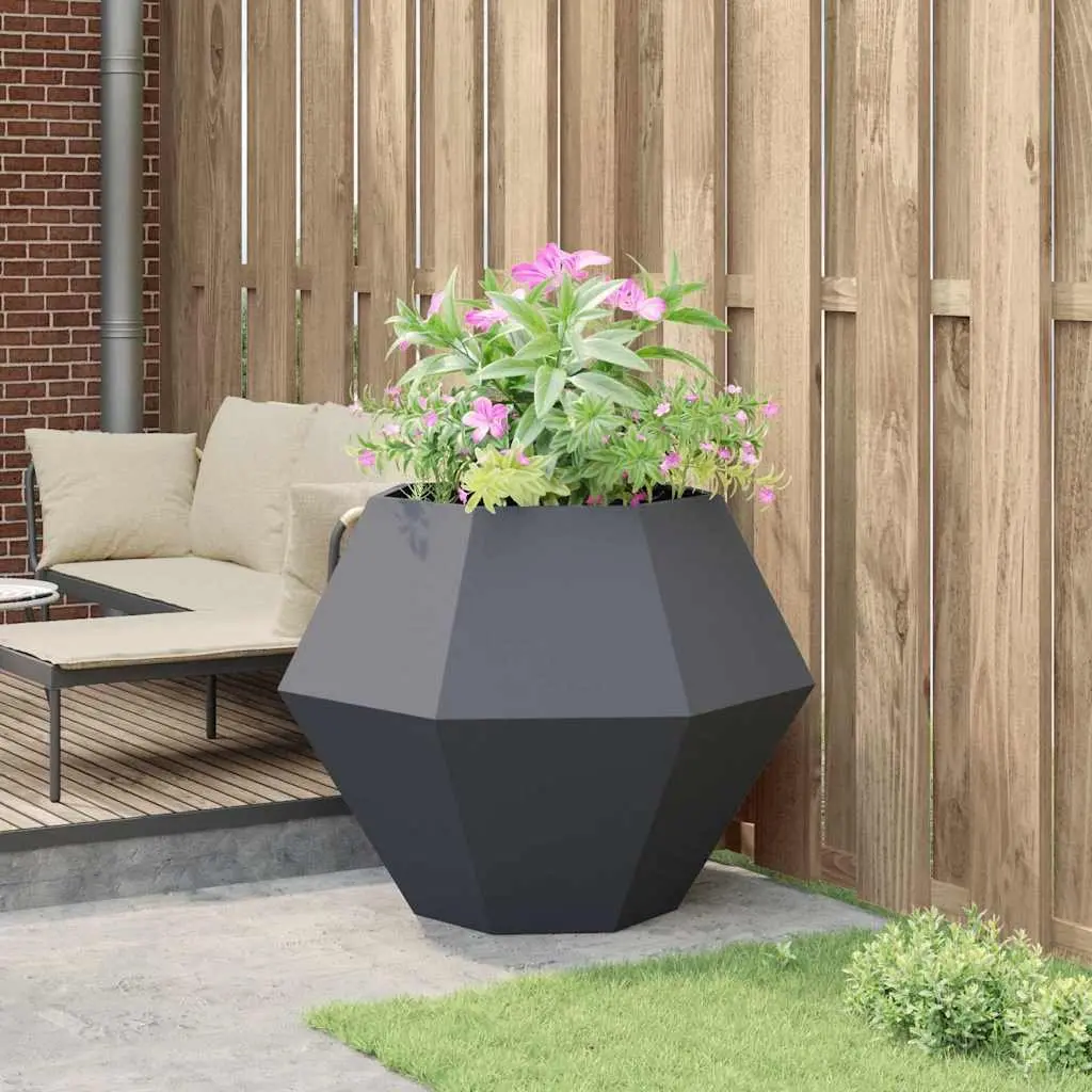 Steel Rectangular Garden Planter 100 x 100 x 80 cm Anthracite