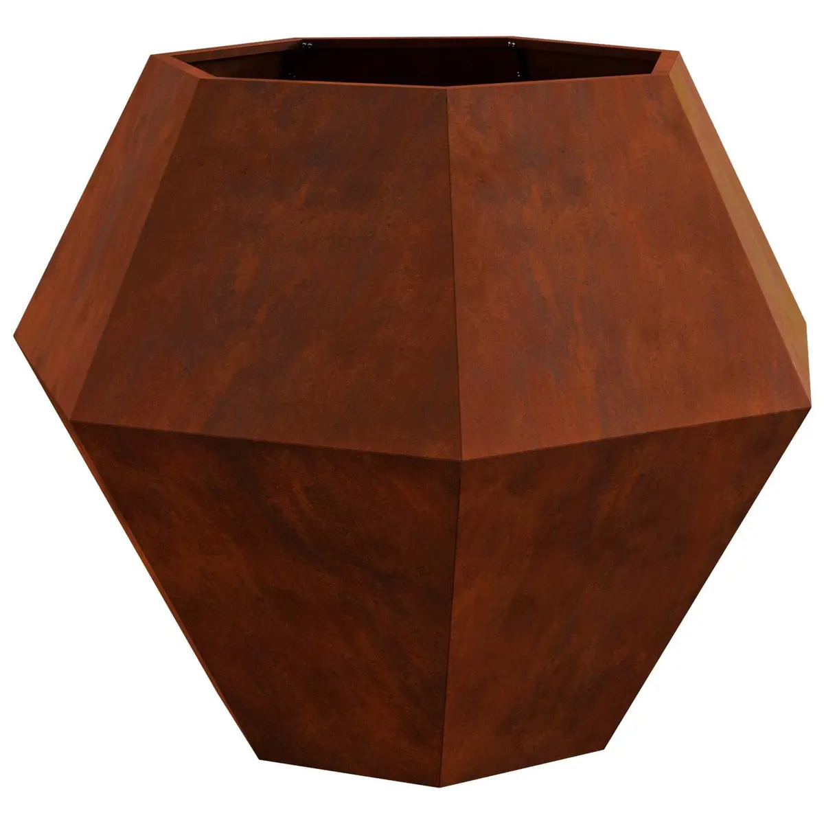 Rectangular Steel Garden Planter Outdoor Patio Terrace Planter Box Brown 100 x 100 x 80 cm