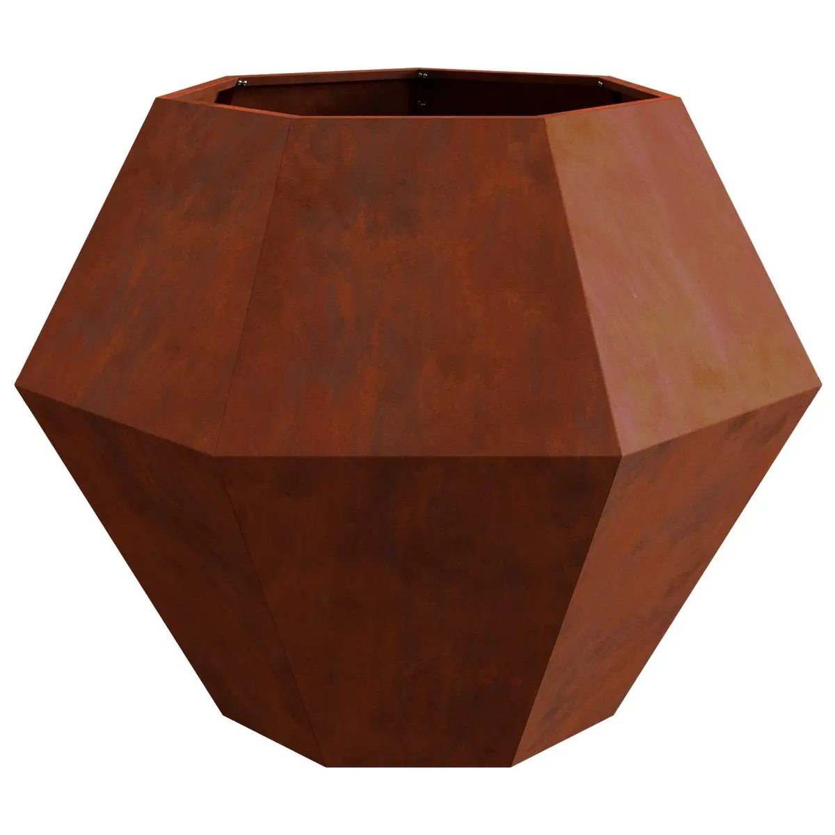 Rectangular Steel Garden Planter Outdoor Patio Terrace Planter Box Brown 100 x 100 x 80 cm