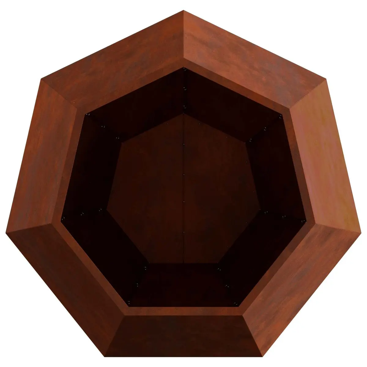 Rectangular Steel Garden Planter Outdoor Patio Terrace Planter Box Brown 100 x 100 x 80 cm