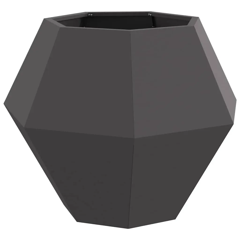 Steel Rectangular Garden Planter 75x75x60cm Black Outdoor Pot