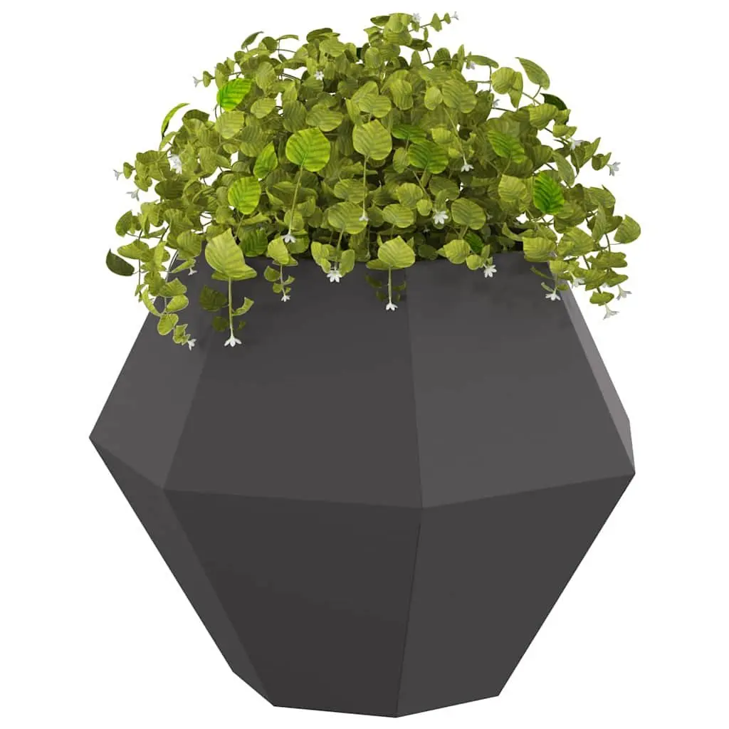 Garden Planter Steel Rectangular 75 x 75 x 60 cm Black 2 pcs