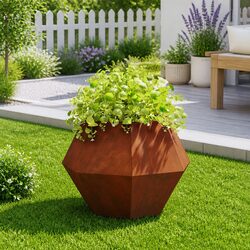 Rectangular Garden Planter Steel Outdoor Patio Terrace Yard Flower Pot