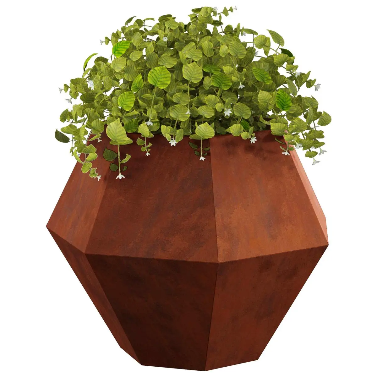 Outdoor Garden Planter Set Brown Rectangular Steel 75cm x 75cm x 60cm 2 Pieces