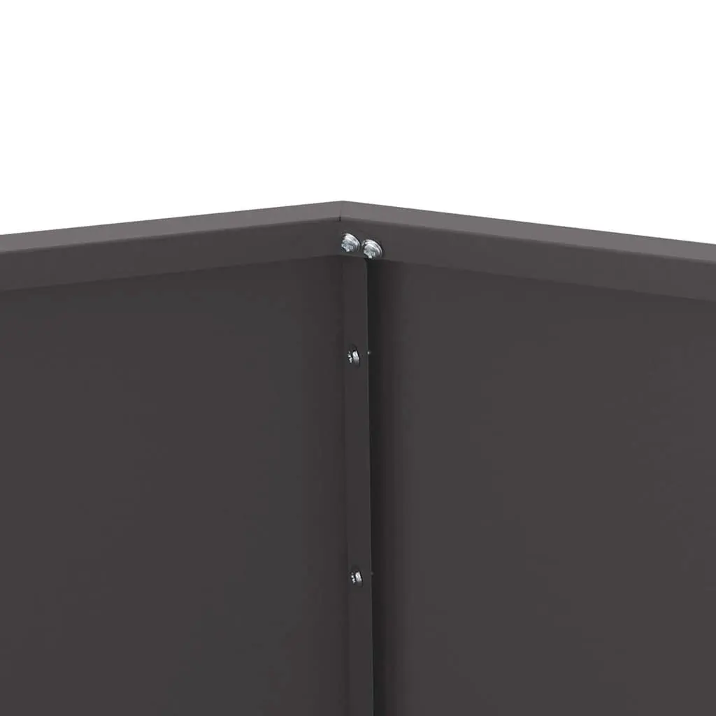 Outdoor Planter Steel Black Rectangular 50x50x40cm 2 Piece Garden Planter