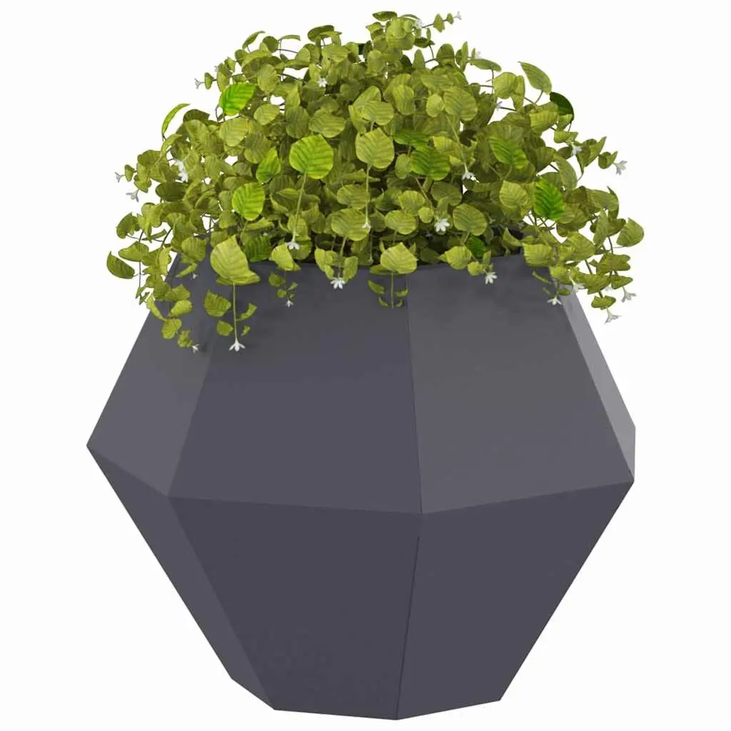 Rectangular Steel Garden Planter Outdoor 50cm x 50cm x 40cm Anthracite
