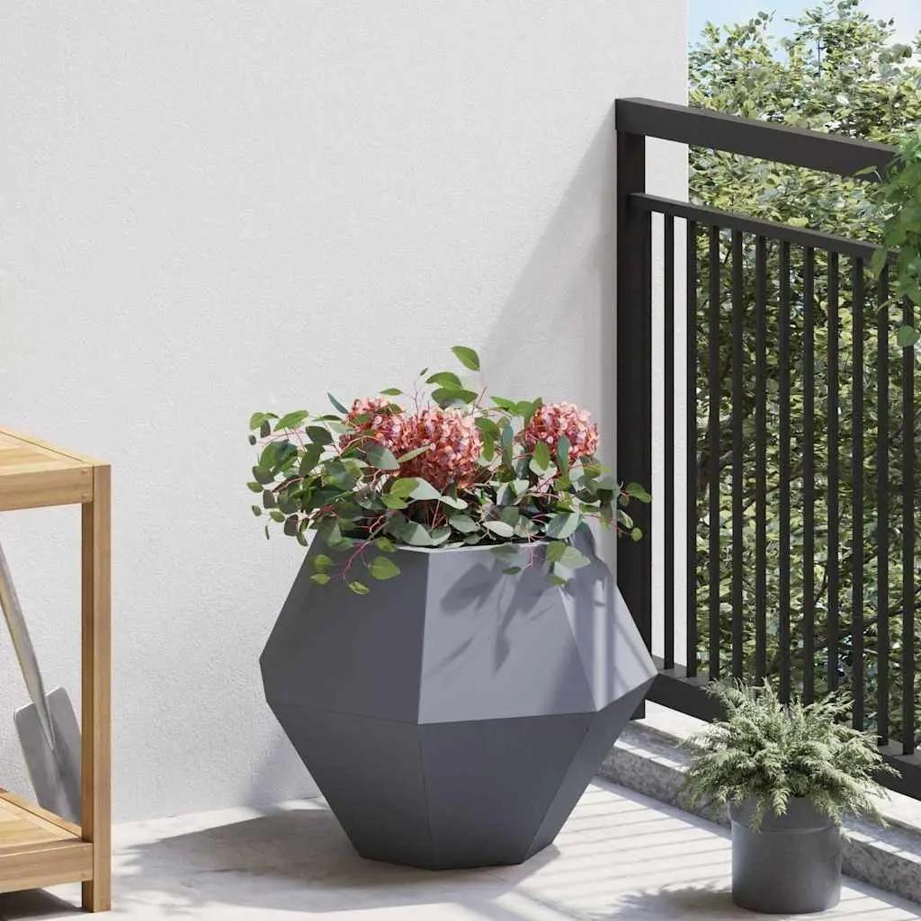 Steel Planter Rectangular Anthracite 50 x 50 x 40 cm 2 pcs