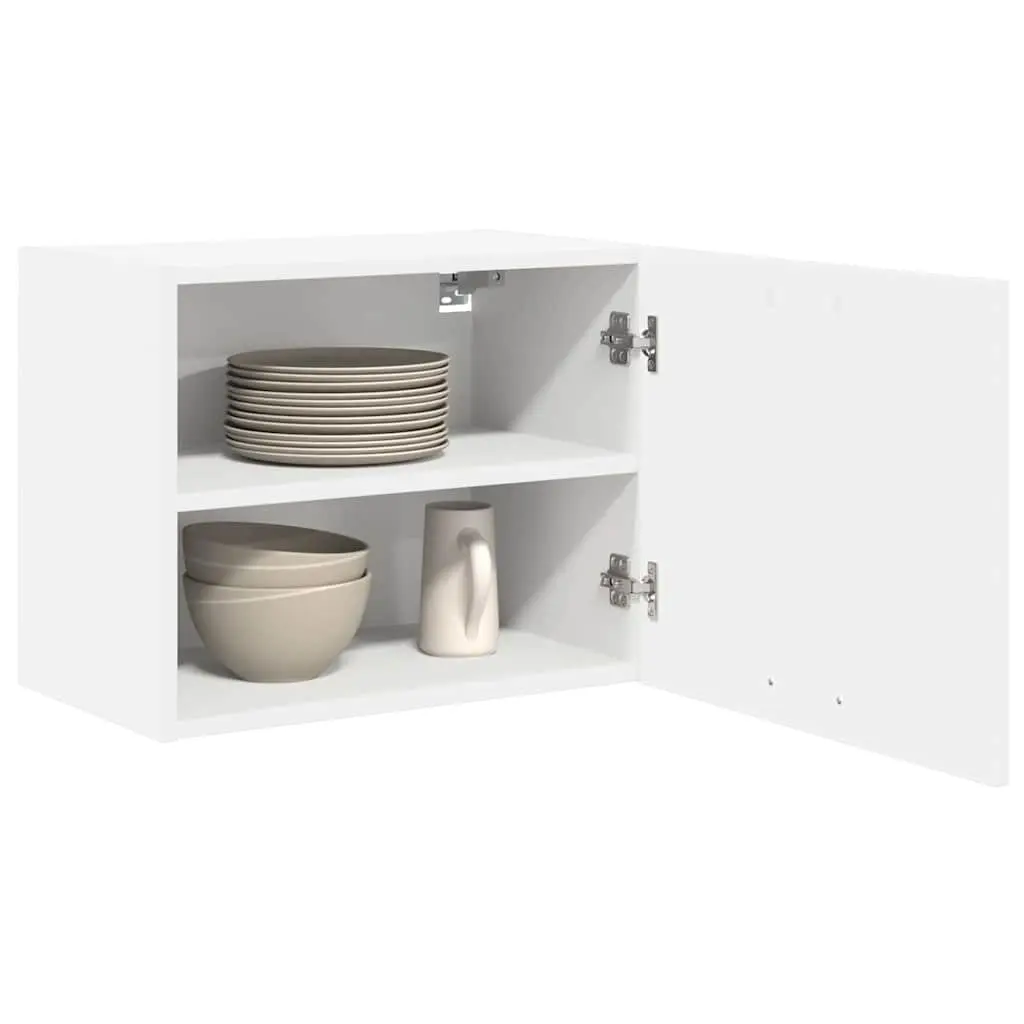 Hanging Cabinet Engineered Wood White Wall Mounted 50x31x40cm Single Door Storage