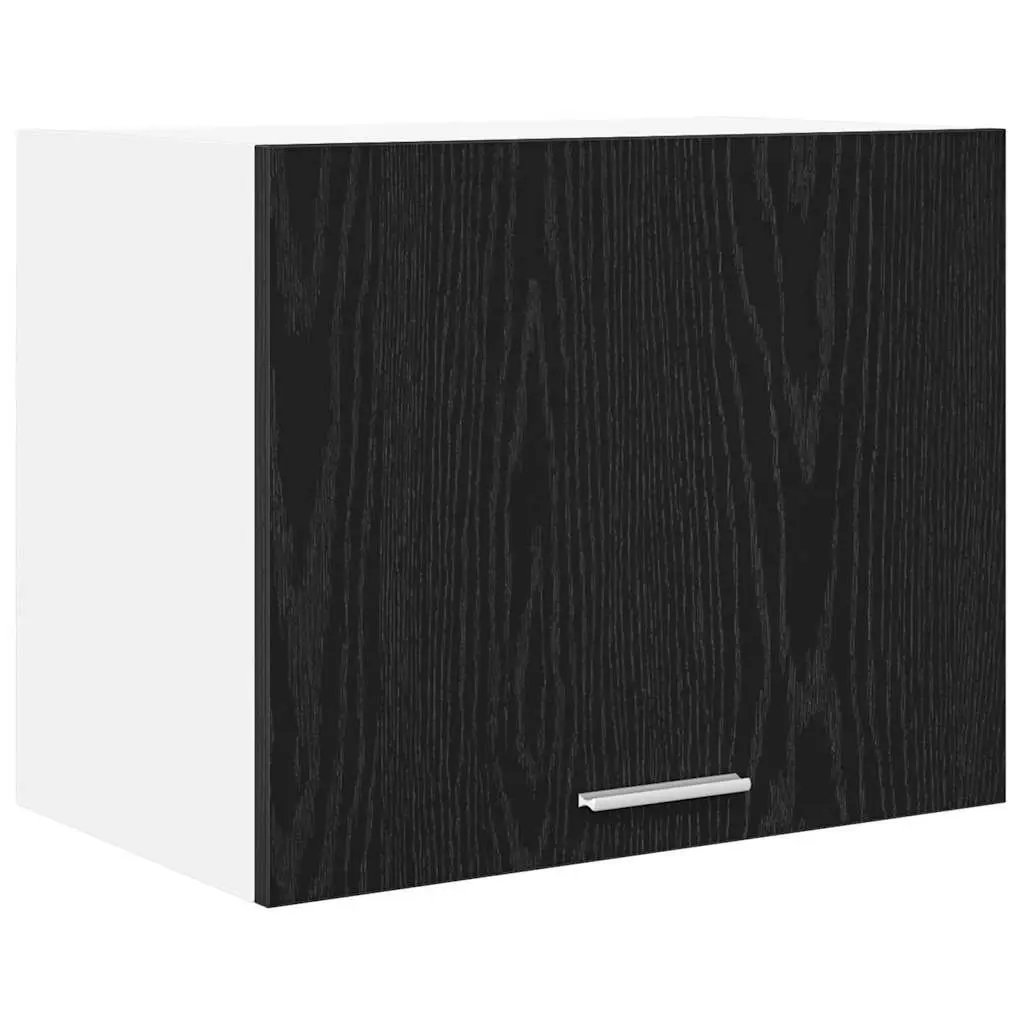 Hanging Kitchen Cabinet Engineered Wood 50x31x40cm Black Oak White Set of 2
