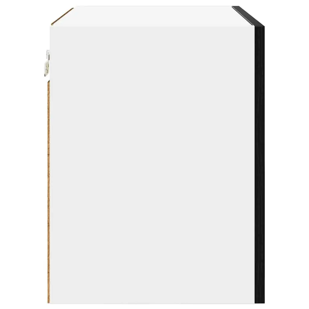 Hanging Kitchen Cabinet Engineered Wood 50x31x40cm Black Oak White Set of 2