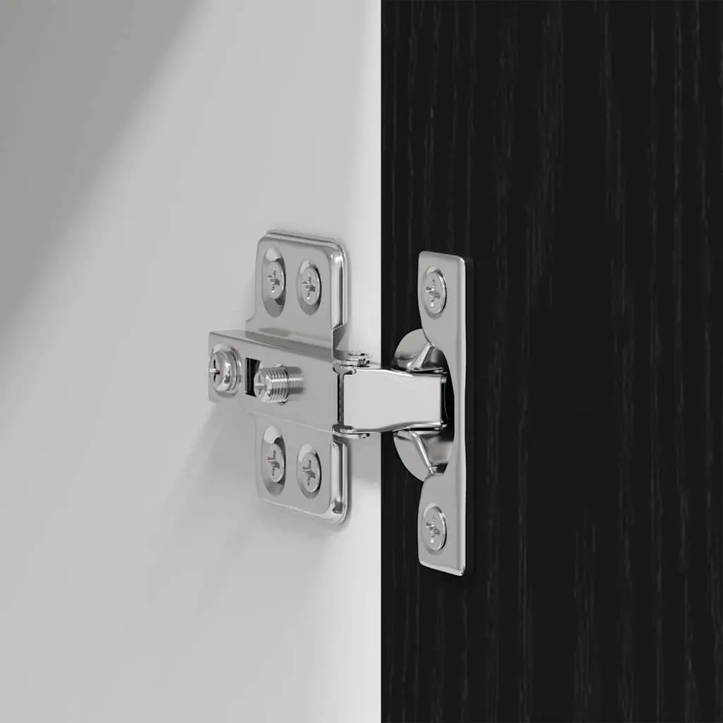 Hanging Kitchen Cabinet Engineered Wood 50x31x40cm Black Oak White Set of 2
